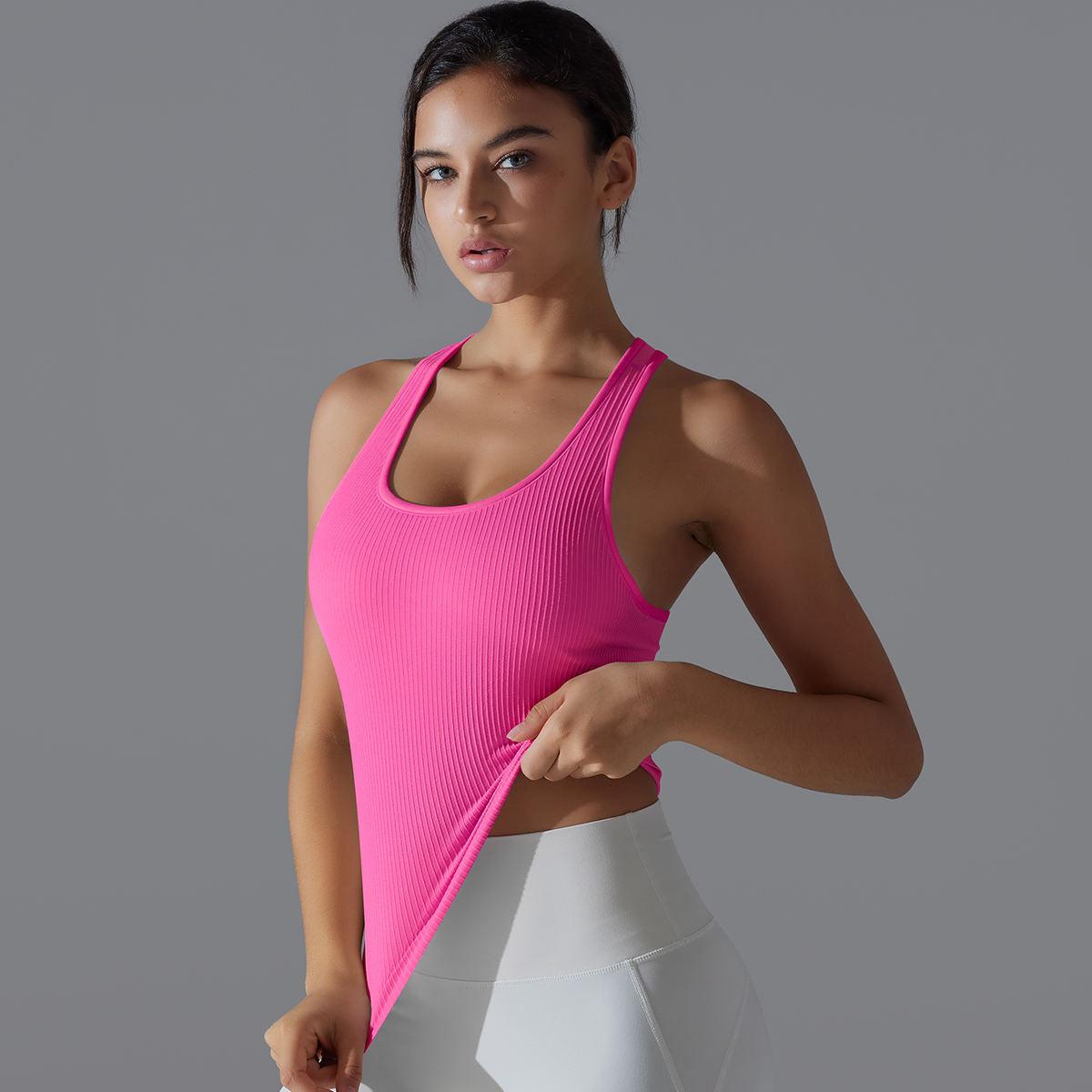 High-Strength Yoga Undershirt One-Piece Cup Breathable Back Top