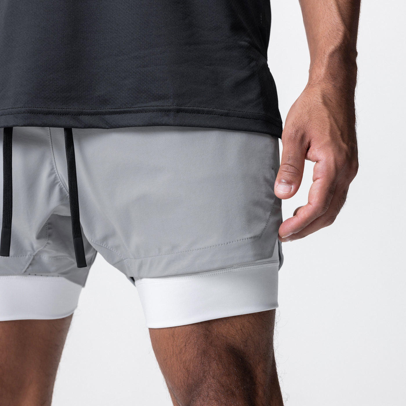 Double Layer Breathable Stretch Sports Elasticity Gym Shorts