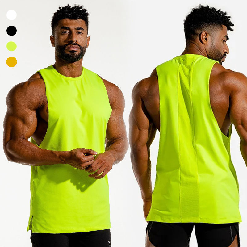 Men's Sports Tank Top Solid Color Fitness Sleeveless T-shirt