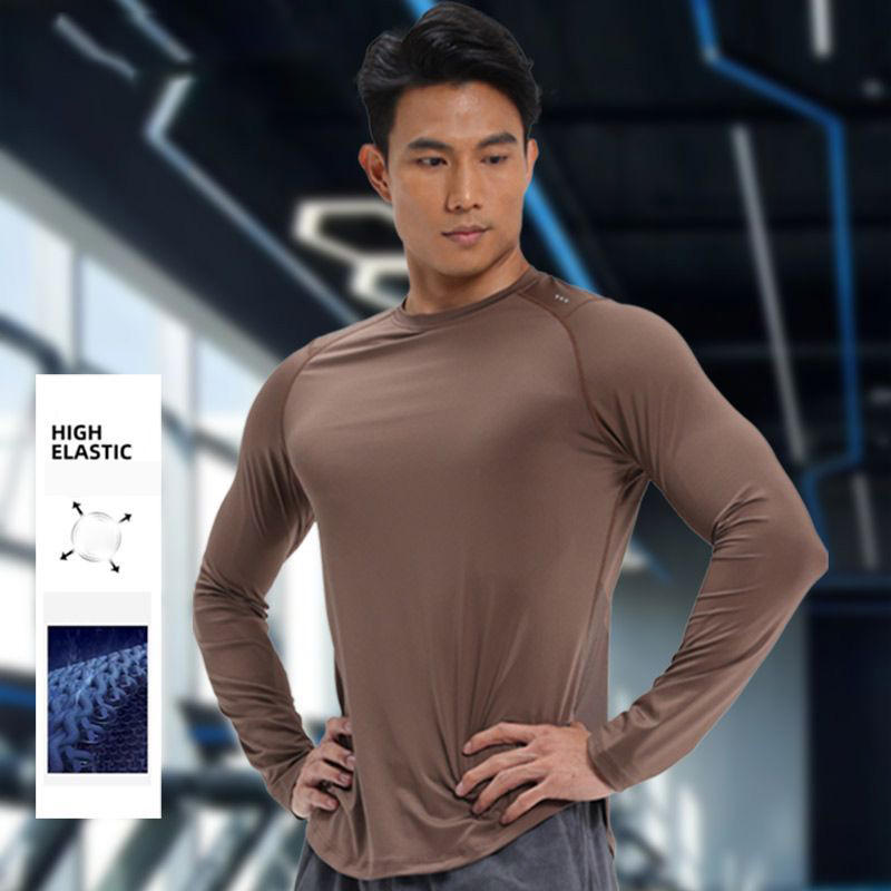 Men's Long-Sleeved Breathable Fitness Clothing Tights