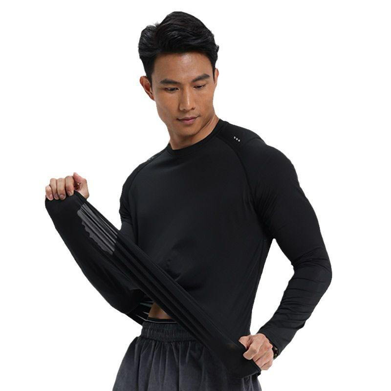 Men's Long-Sleeved Breathable Fitness Clothing Tights
